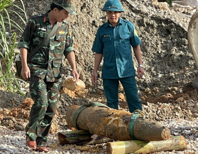 Ban Chỉ huy Quân sự (CHQS) huyện Phú Ninh Hủy nổ thành công quả bom nặng 230kg